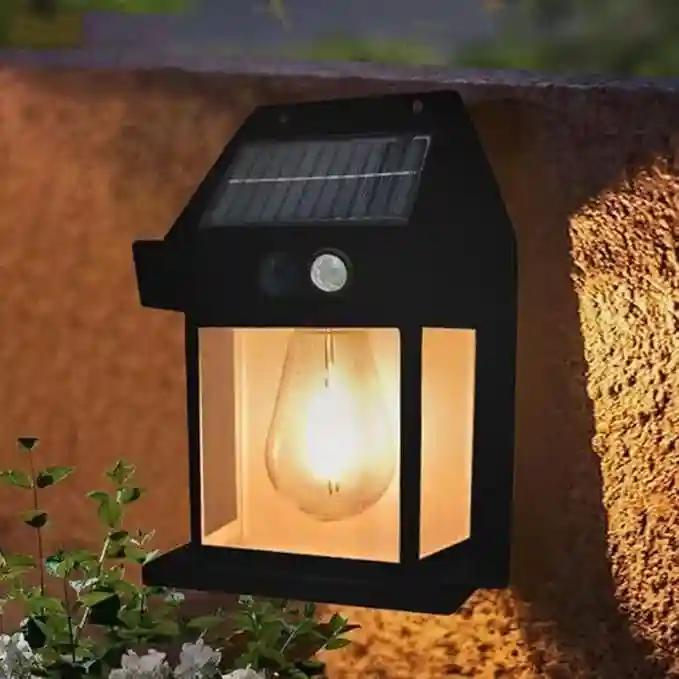 PAPASpace Motion Sensor Solar Wall Light Outdoor Waterproof Lantern Wireless Security Lamp Warm Light (Pack of 3)