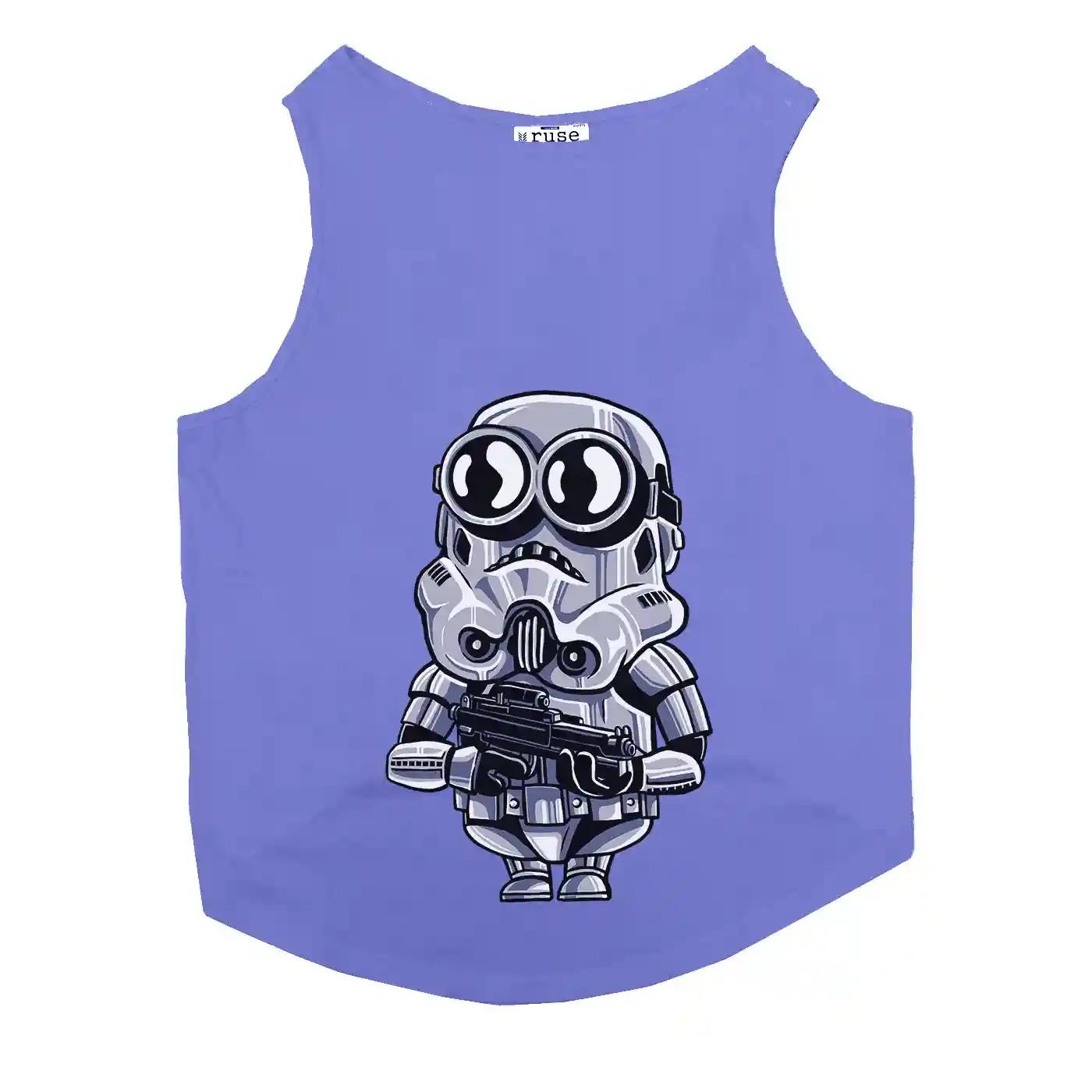 Ruse Cartoon Trooper Printed Round Neck Vest Tank Tees For Dogs