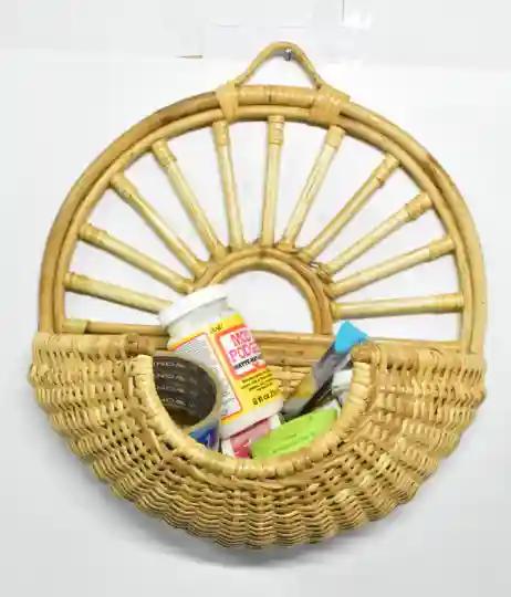 Cane Crafted Rising Sun Basket for Extra Storage
