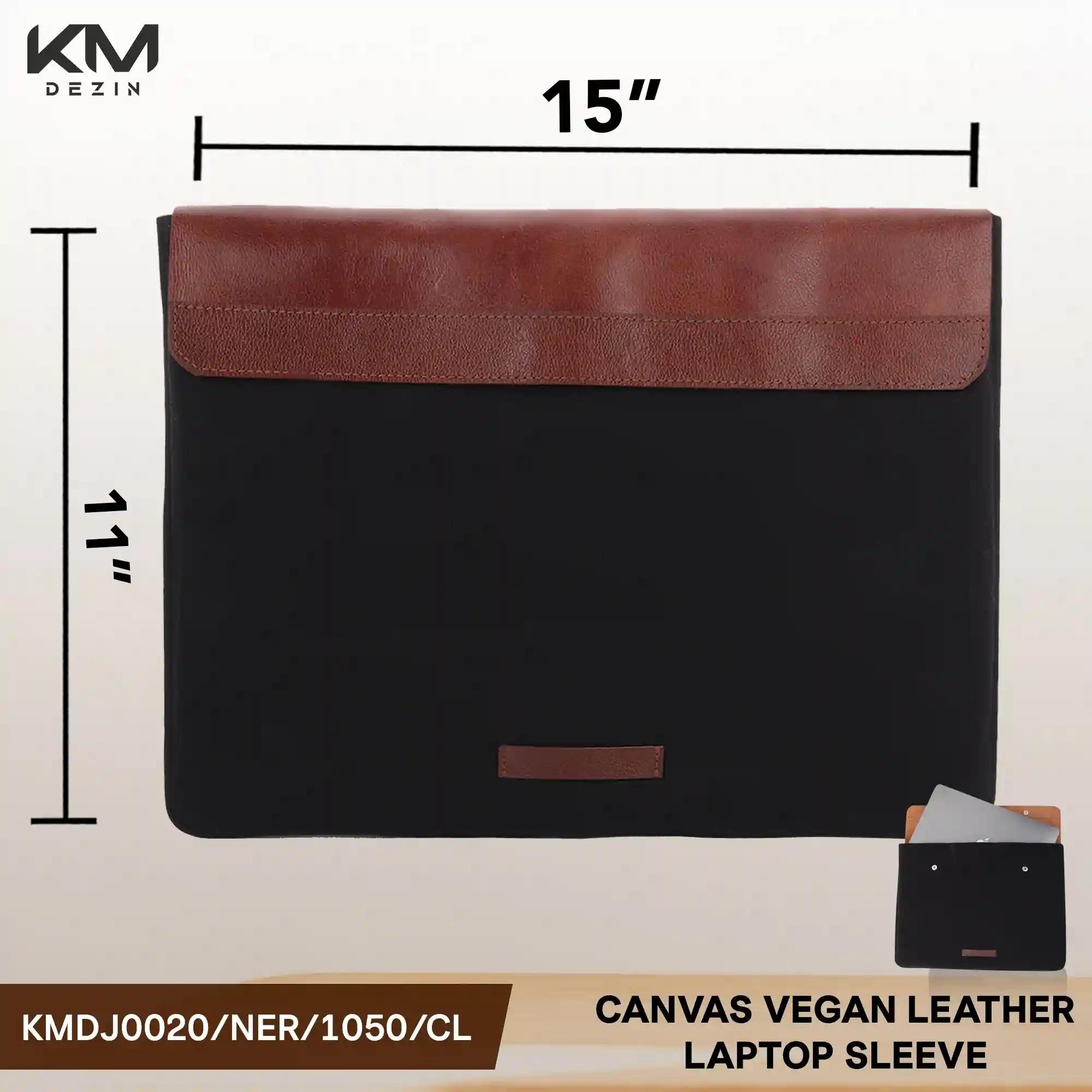 Canvas Vegan Leather Laptop Sleeve