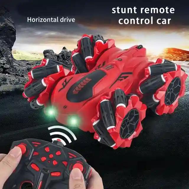 PAPASpace 2.4G 4WD Double-Sided RC Stunt Car Multi-Directional Remote Control Car with Light Sound Rechargeable Battery Birthday Gifts