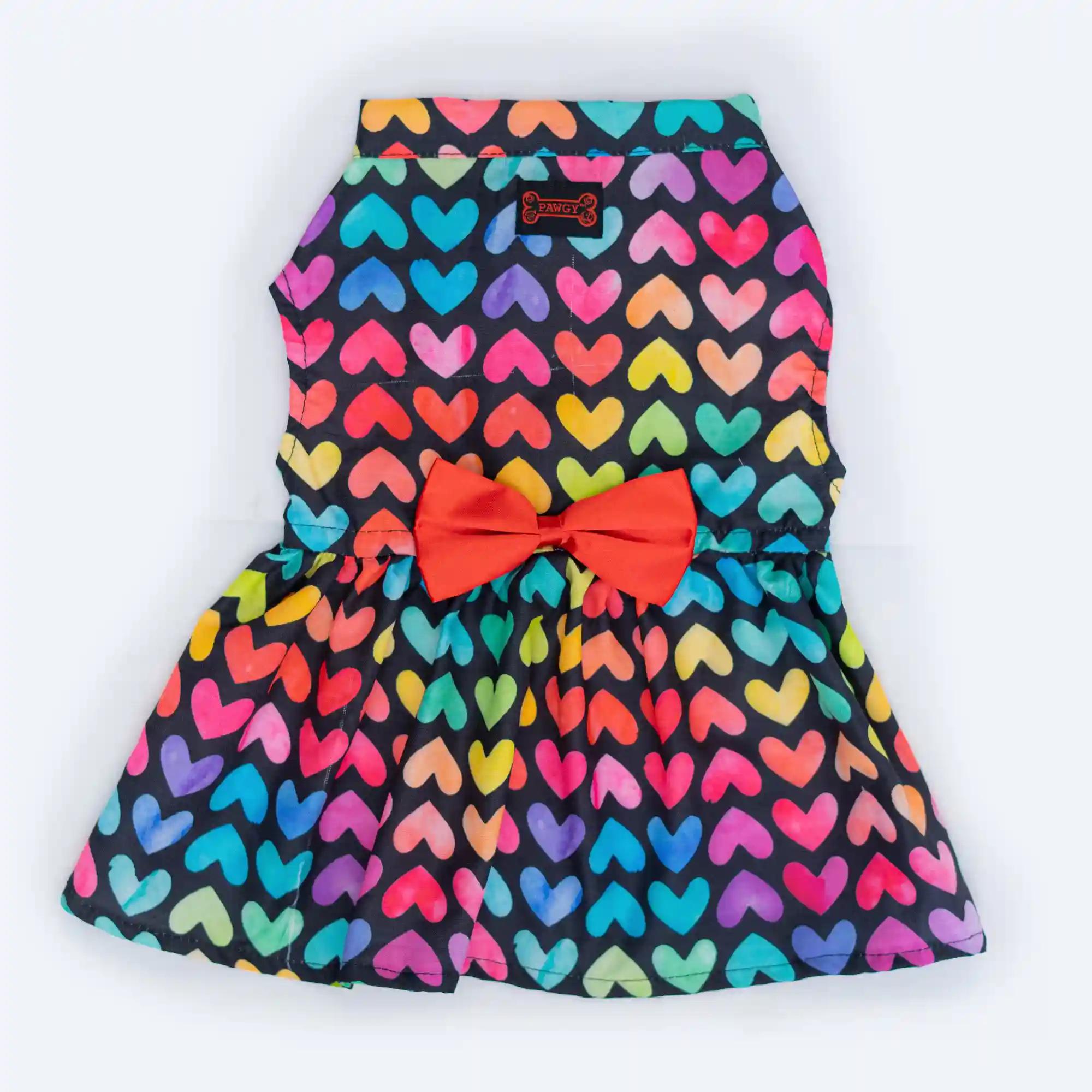 Multi-Heart Casual Dress : Multicolor