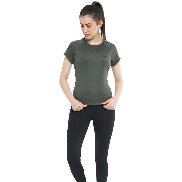 Women's Breathable Lightweight Round Neck T-Shirt - Ritzy Green