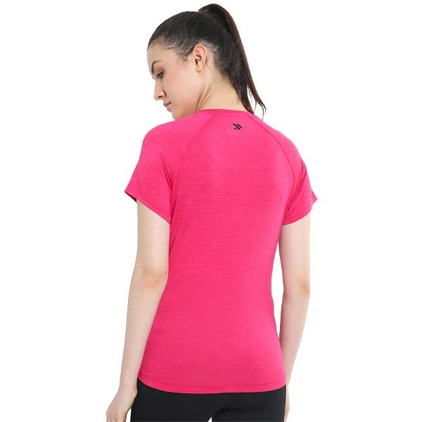 Women's Quick Dry Round Neck Gym T-Shirt - Magenta