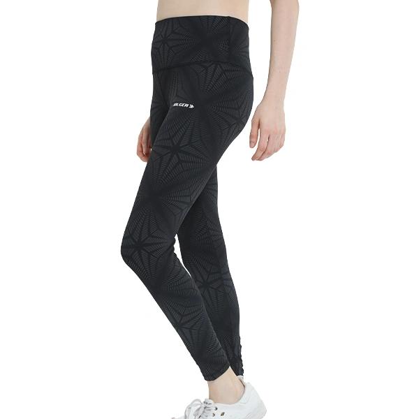 Women's Stretchable High Waisted Printed Leggings - Black