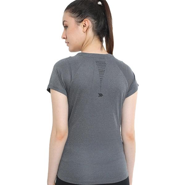 Women's Breathable Lightweight Round Neck T-Shirt - Grey